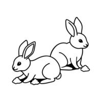 Rabbit coloring page vector