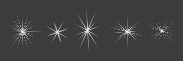 Set of glow, glare, sunlight elements. vector
