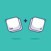 Computer keyboard combination shortcut icon, button, symbol fast typing technology illustration. Work efficient innovation on computer typing vector