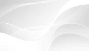 Abstract white and grey background with dynamic waves vector