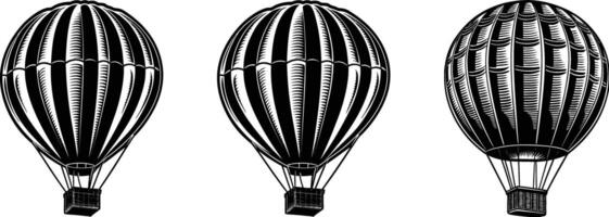 three different types of hot air balloons vector