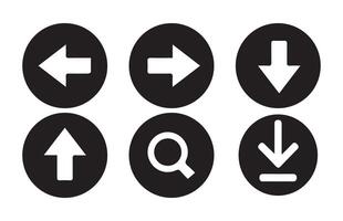 Set of Download flat vectors icons. install symbols. Upload buttons.