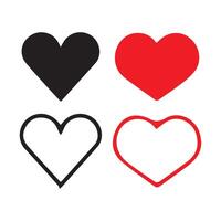 heart love symbols isolated editable. illustrations 10 vector