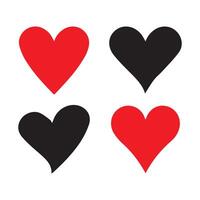 Heart, love, romance or valentine's day red heart. Heart icons. vector
