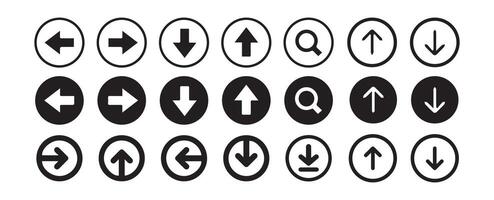 Download web sign. black down arrow icons. isolated elements on white background. vector