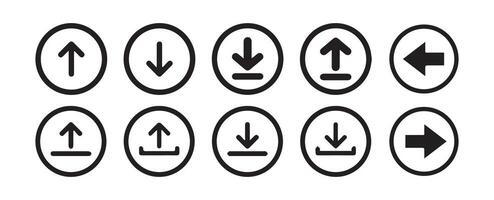 download icon, download button - save file icon, import data storage icon button illustration vector