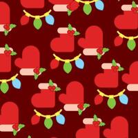 Christmas pattern with mittens and holly vector