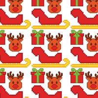 Christmas pattern with sleighs and reindeer vector