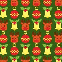Christmas pattern with reindeer and ornaments vector