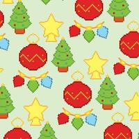 Christmas pattern with ornaments and trees vector