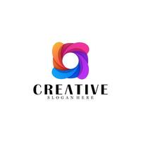 Colorful abstract circle logo design vector