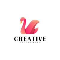 Abstract swan logo design vector