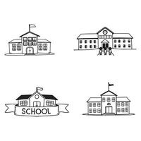 Brainy Building. Educated Building icon. vector
