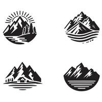 Set of Mountain icon set collection design vector