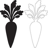 Carrot vegetables with simple design on a white background vector