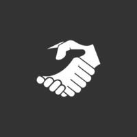 Handshake line art icon for apps and websites illustration isolated. vector