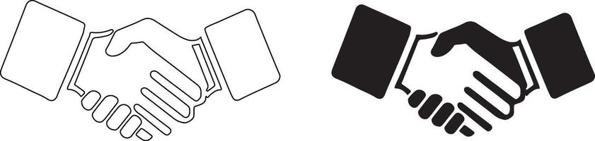 Business agreement handshake on white background. vector