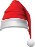 Vibrant red and white santa hat, embodying the spirit of christmas with its fluffy white trim and playful pompom, evokes feelings of joy, celebration, and holiday cheer vector