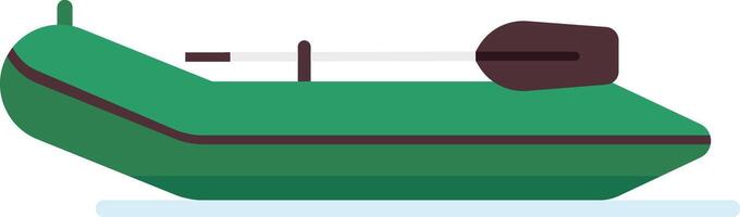 Sturdy green inflatable dinghy boat sits ready for aquatic adventures, complete with oars for navigation, promising a fun and exciting experience on the water vector