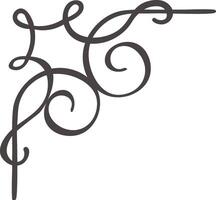 Hand drawn flourish creating an elegant and decorative corner design, perfect for adding a touch of sophistication to invitations, stationery, or web graphics vector