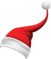 Bright red and white santa hat with a curled tip represents the festive spirit of christmas, symbolizing joy, giving, and the magic of the holiday season vector