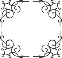 Classic and ornate, this decorative frame features elegant flourishes, creating a sophisticated border with intricate swirls and delicate lines, perfect for adding a touch of vintage charm vector