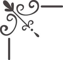 This elegant corner ornament features swirling lines, decorative elements, and leaf like motifs, adding a touch of sophistication and visual appeal to any design project vector