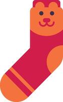 Whimsical children's sock design featuring an adorable bear face adds a touch of playful charm to this essential clothing item, combining comfort and style for little feet vector