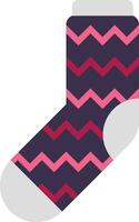 Cozy winter sock showcasing a vibrant chevron pattern in pink and red, offering both warmth and style for keeping feet comfortable during chilly weather vector