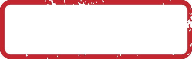 Empty rectangular red grunge stamp border on a clean white background, offering ample copy space for a custom message or unique design, evokes a vintage and distressed feel vector