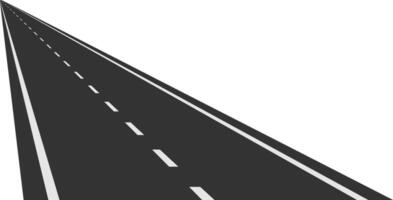 Long straight empty highway road leading into the distance on a white background, representing concepts such as travel, journey, destination, and future vector