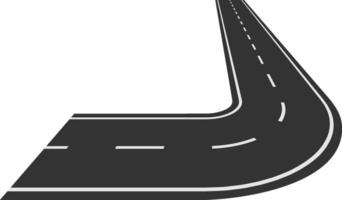 Winding road creating a sharp curve in the perspective, symbolizing change and new directions, perfect for themes of travel, journeys, and transformative experiences vector