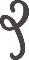 Elegant dark gray lowercase letter j featuring decorative swirls and loops, ideal for personalized designs, monograms, or artistic projects requiring a touch of sophistication vector