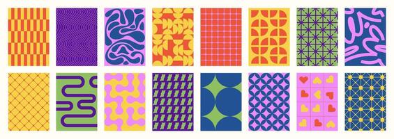Abstract geometric posters background. Seamless print of minimal modern shapes and forms, contemporary backdrop for banners and covers. texture vector