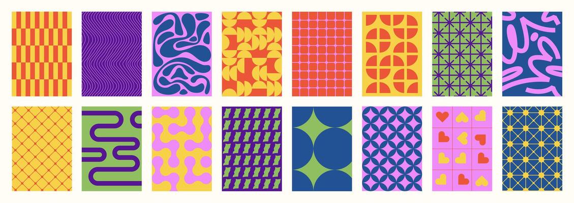 Abstract geometric posters background. Seamless print of minimal modern shapes and forms, contemporary backdrop for banners and covers. texture