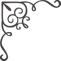 Hand drawn decorative flourish creates a stylish corner element, featuring intricate swirls and elegant curves, suitable for various design projects vector