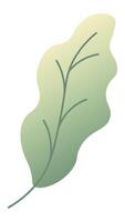 Green gradient leaf with clearly visible veins and organic shape representing nature, growth, and environmental concepts, perfect for projects related to ecology and sustainability vector