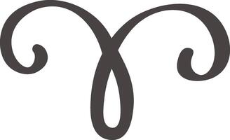 Dark brown aries zodiac sign forming an infinity symbol, representing the endless cycle of life, death, and rebirth associated with the astrological sign of aries vector