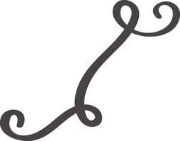 Hand drawn flourish creating a decorative corner element, adding a touch of elegance and sophistication to designs with its swirling lines and graceful curves vector