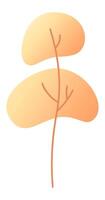 Simple and elegant illustration of an orange plant growing upwards, featuring gradient colors and a minimalist design, ideal for nature themed projects vector