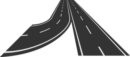 Two diverging roads stretch into the distance, symbolizing choices, opportunities, and the journey of life with its various paths and destinations vector