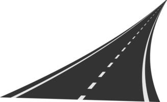Long highway stretching into the distance, featuring dashed white lines that define the lanes, embodying the essence of journey, travel, and the allure of the open road vector