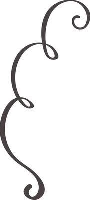 Hand drawn elegant swirls form a decorative vertical border, adding a touch of sophistication and grace to invitations, stationery, or web design projects