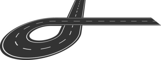 Highway overpass forming an infinity symbol with its winding road, illustrating endless possibilities and the ongoing journey of travel and exploration vector