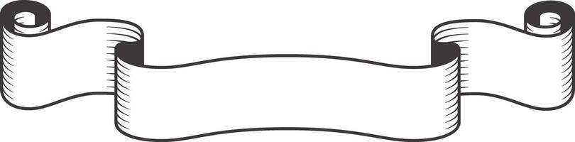 Classic vintage ribbon banner scroll drawing unrolling to reveal a blank space perfect for adding custom text or design elements, presented in versatile format vector