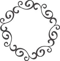 Round decorative frame featuring elegant flourishes creates a classic and ornate design, ideal for enhancing invitations, logos, or various embellishments for special occasions vector