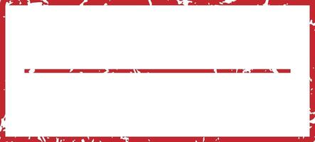Blank rectangular red grunge rubber stamp featuring a horizontal line, creating ample copy space for text or messages, isolated against a clean white background vector