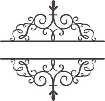Elegant flourishes and swirls create a sophisticated decorative frame, perfect for adding a touch of classic design to titles, text, invitations, or announcements vector