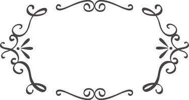 Hand drawn flourishes create a sophisticated and elegant frame, perfect for adding a touch of vintage charm to invitations, announcements, or other design projects vector
