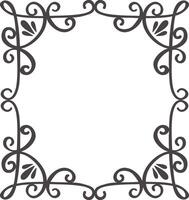 Elegant flourishes and swirls create an ornate square frame, providing a sophisticated border with ample copy space for text or design elements vector